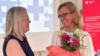 Susanne Scheck und Anne-Katrin Gerhardts bei der MGV. Handschlag und Blick in die Augen